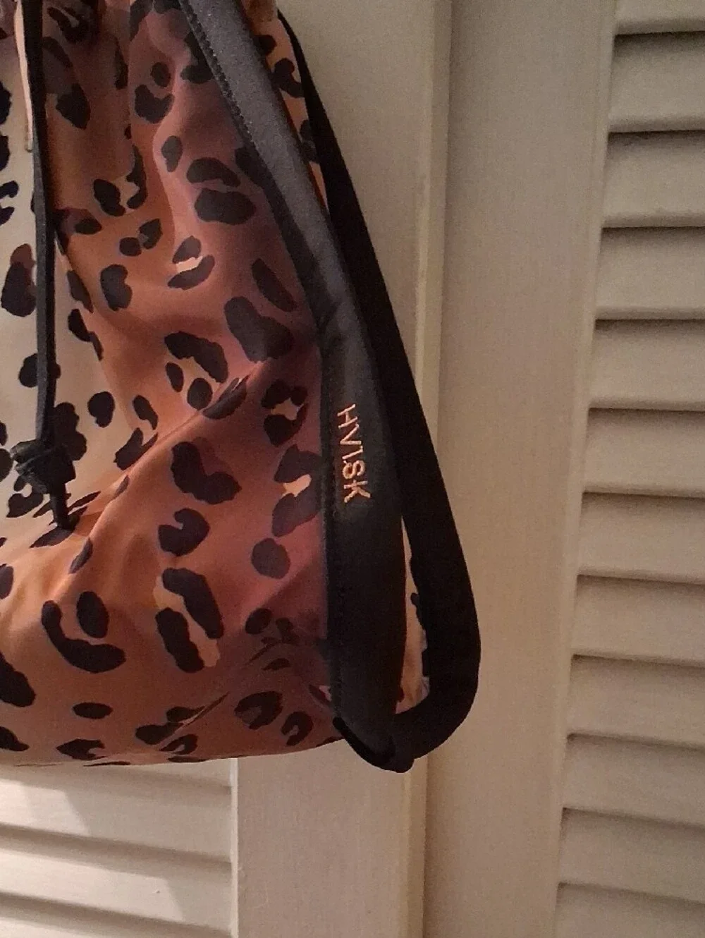 NWOT - Carbon 38 Leopard Print Drawstring Shoulder Bag - Black Trim